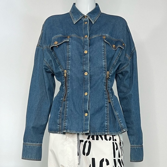 Versace Denim Button-Up Jacket
